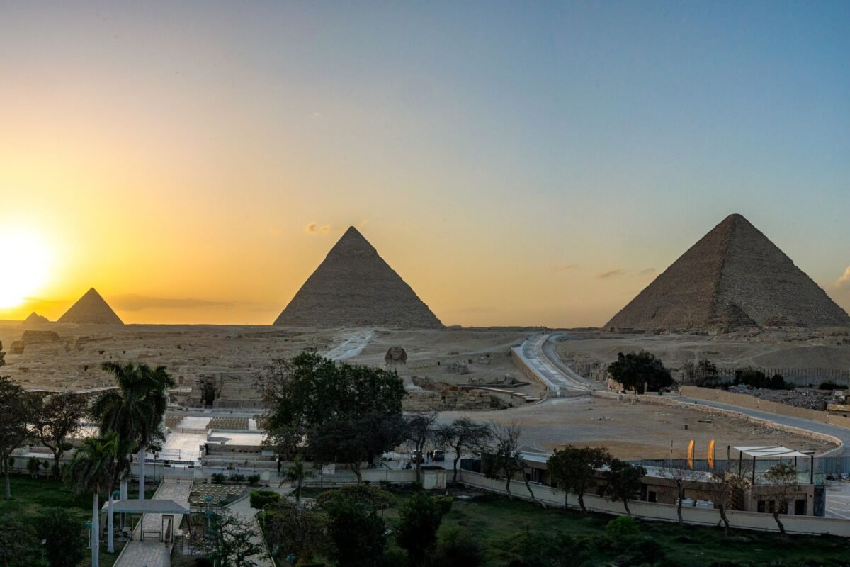 Pyramids sunset