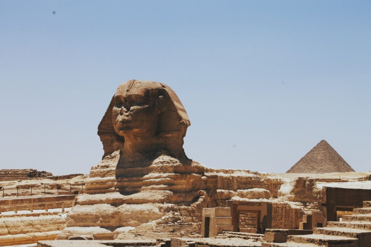 Sphinx and pyramid